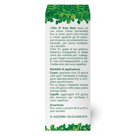Olio 31 erbe corpo e capelli ad azione antinfiammatoria e rinforzante - 100 ml