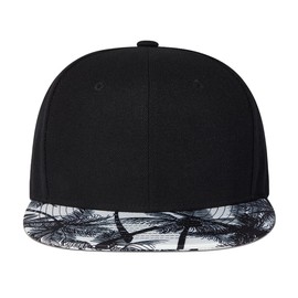 Quanhaigou Classic Snapback Hat Hip Hop Flat Bill Visor Cap - Unisex Adult Adjustable Baseball Hats (Coco Black)