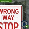 Wrong Way Stop Severe Tire Damage Sign, 10x7 Inches, 4