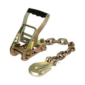 Mytee Products 8 Pack 2" x12' Car Tie Down Straps for Trailer with Chain Anchor - 3333 Lbs WLL Lasso Style Tire Straps for Car Trailer with Ratchets - Vehicle Tie Down Wheel Strap for Hauling Cars