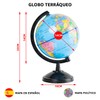 Terraqueous Globe 14 cm Spanish Political Map Educational Globe Rotating