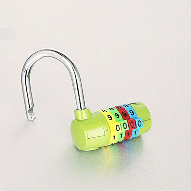4-Digit Combination Padlock, Colourful Dials Security Password Lock for Gym,