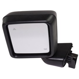 For Jeep Wrangler JL 2018 19 20 21 22 2023 Door Mirror Driver Side | Power Glass | Heated | With Blind Spot Detection | Textured | Replacement For CH1320451 | 191275628416, 68281893AA