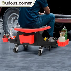 Homnia 330lbs Mechanics Rolling Seat Creeper Car Tool Box Garage Stool Work 3-Storage