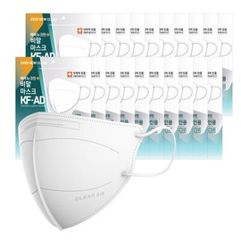 Revens Evernew Clean Bird Beak Summer Droplet Blocking Mask (KF-AD) (White/Large) 100 packs / 리벤스 에버뉴크린 새부리형 여름용 비말차단마스크(KF-AD)(화이트/대형) 100입