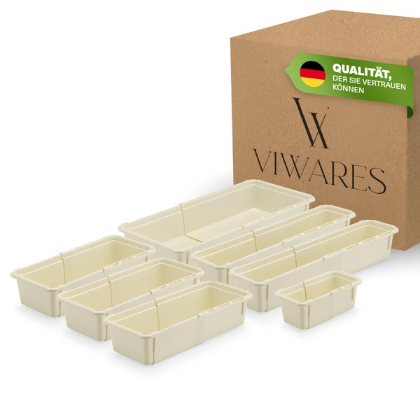 Viwares Minimax Organizer Set – 7-teiliges Schubladen Ordnungssystem aus Kunststoff