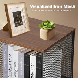 GSCHE 2 Cube Organizer Small Bookcase, DIY Variable Stackable Cube Storage Organizer, for Office, Bedroom,Living Room - Walnut-Colored