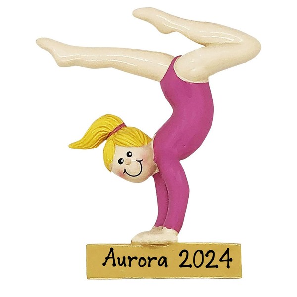 Personalized Gymnast Girl Christmas Tree Ornament -Balance Beam Bar Ornament