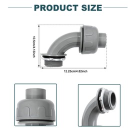 Wocloer 1-1/4 inch Liquid Tight Connector 90 Degree PVC Flexible Conduit Connector UL Listed Conduit Fittings（5 Pack）