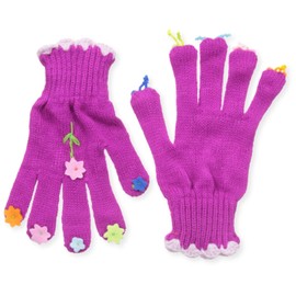 Kidorable Girls' Little Butterfly Gloves, Purple, Medium (Ages 6-8)