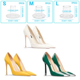 21 Pairs Clear Heel Stoppers, Grass High Heel Protectors, 3 Sizes Shoe Heel Savers, Heel Repair Caps Covers, for Women Wedding Shoes Stops Sinking into Grass, Transparent