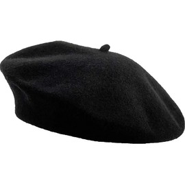Miss-shop Women's Beret Hats, French Beret, Warm Winter Wool Hat, Autumn Beret Cap, Unisex Beanie Cap for Girls Women, black