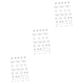 Healvian 3sets DIY Nail Patches Stylish Pearl Nail Art Decor for Unique Manicures Easy Application Durable Accessories