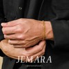 JEMARA 2 Pcs Gold Bracelets for Men,Sturdy Curb Width Cuban