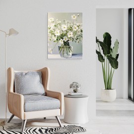 daktenn Floral Canvas Wall Art Bathroom Wall Art Pictures Wall Decor Home Decor Wall Decor for Bedroom Livingroom (18" x 24")