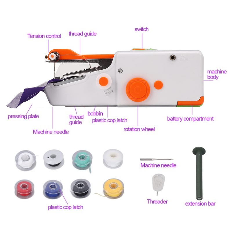 Hand Sewing Machine, Portable Mini Hand Sewing Device, DIY Ergonomic