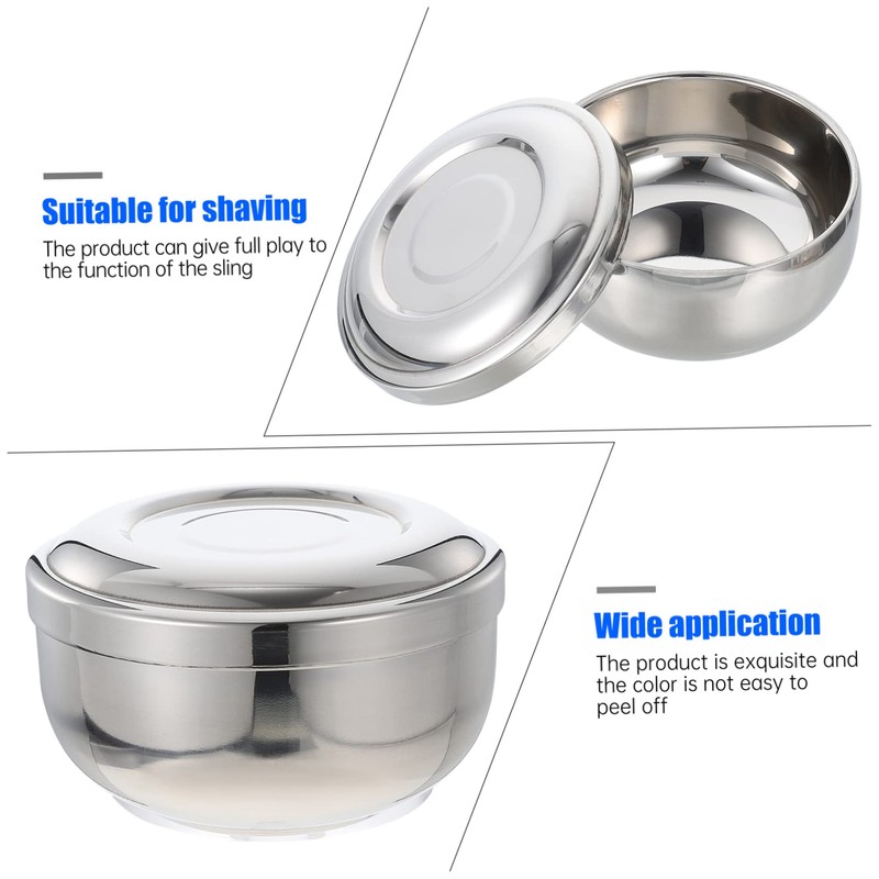 Mikinona 1pc Shaving Bowl Lid Sturdy Soap Foaming Bowl for