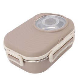 Fiambrera, Fiambrera de acero inoxidable sin BPA, 2 capas, 3 compartimentos, aislada, a prueba de fugas, para niños, 1450 ml, Fiambrera equipada con cuchara y palillos para