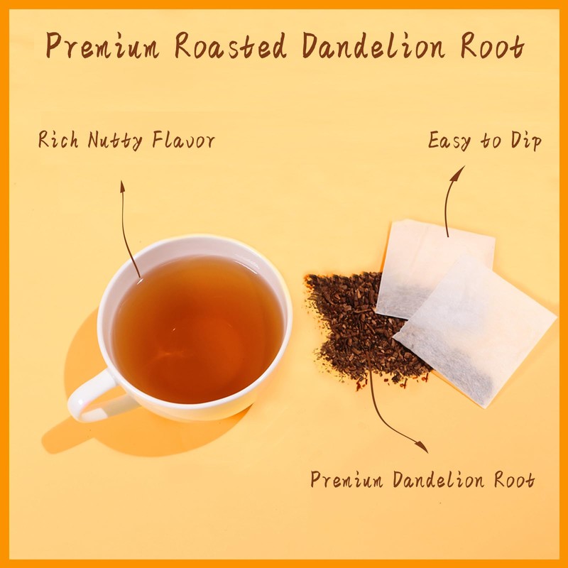 Jarteela - Roasted Dandelion Root Tea Bag, 2g x 50