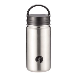 Captain Stag UE-3479 Sports Bottle, Direct Drinking, Vacuum Insulated, Double Stainless Steel, Hot and Cold Insulated, Wide Mouth Type, Screw/Flap Stopper, HD 2-Way Bottle, 11.8 fl oz (350 ml), Silver