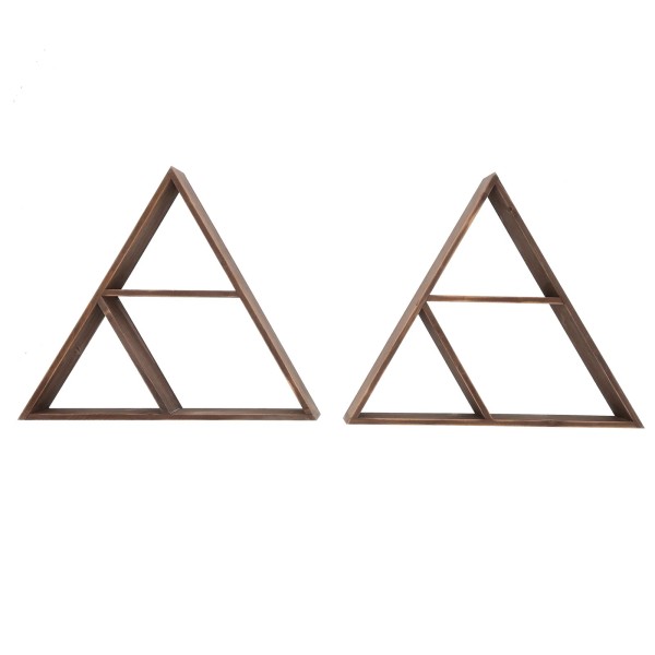 Unbranded 2pcs Triangular Wall Mounted Display Rack Wooden Floating Bookshelf