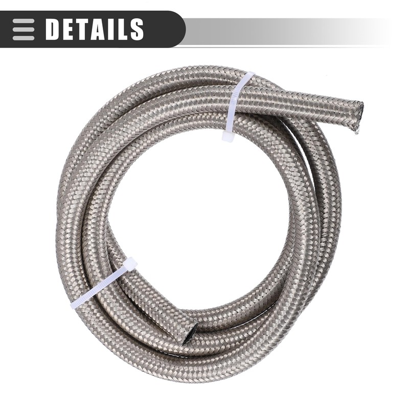 Motoforti Universal Car Braided Oil Fuel Gas Line Hose, 5ft