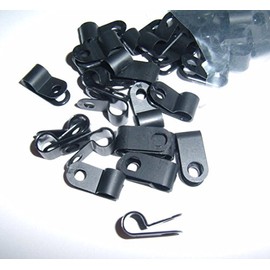 American Terminal 20 1/4" Black Nylon Power Wire Cable Clamp Tie Down Holder Car Audio Split Loom