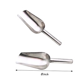 8 Inch Ice Scoop, 4 Pieces Stainless Steel Small Ice Cube Shovel Bar Tools for Ice Bucket, Tea, Coffee Bean