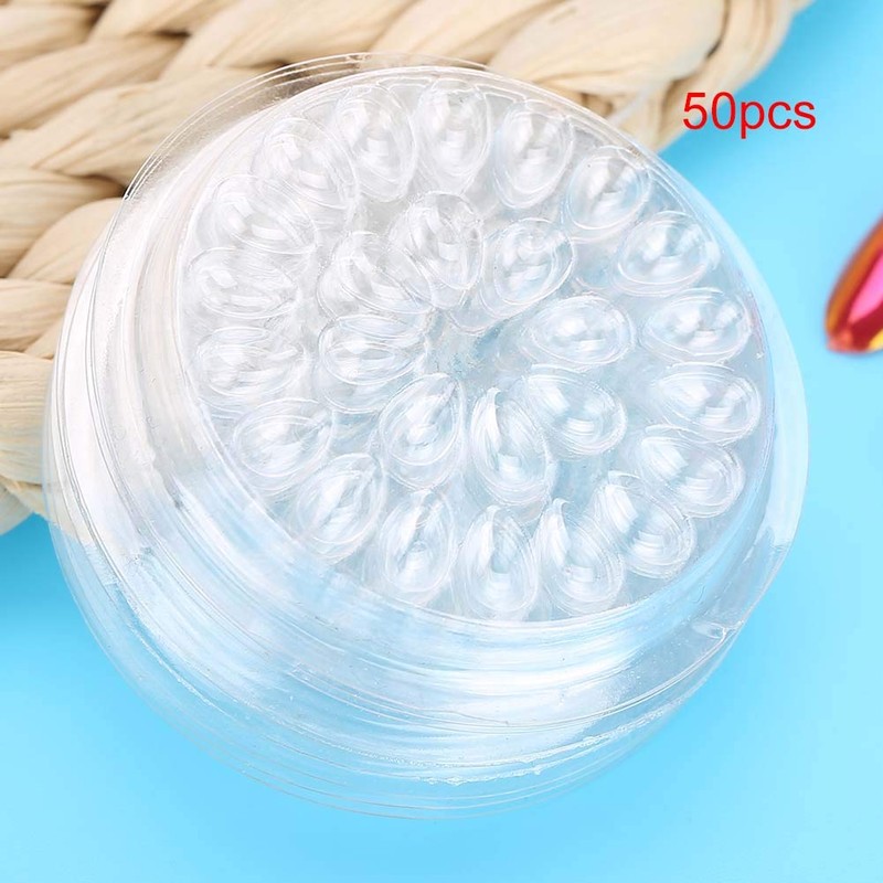 Pack of 50 Disposable Eyelash Glue Palette, Transparent Plastic Eyelash