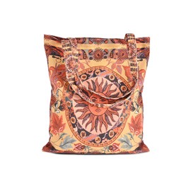 riwoauoo Boho Canvas Tote Bag for Women,Two Sided Floral Priting Reusable Grocery Bag Shopping Bag Shoulder Bag Beach Bag(sunflower)