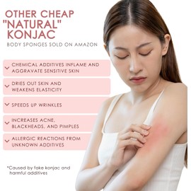 Esponjas Konjac Corporales (Paquete de 2) Exfoliantes de Nuez 100% Naturales Sin Microplásticos No Tóxicas Biodegradables Ecológicas Empaque Sin Plástico
