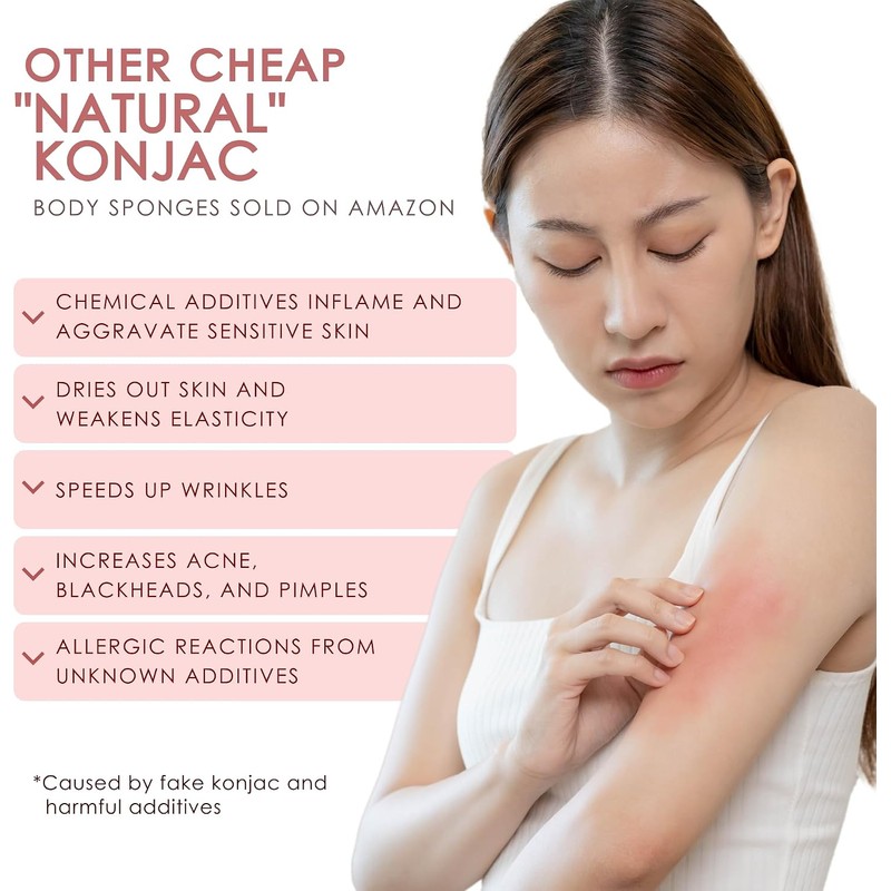 Esponjas Konjac Corporales (Paquete de 2) Exfoliantes de Nuez 100%