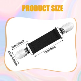 4 Pieces Elasticated Cinch Clip - Mitten Clips Cardigan Clips - Adjustable Elastic Mitten Clips - Cinch Clips Children Glove Clips - Simple Elegant Clothing Chain Fit Clip For Kids Adults Women Men