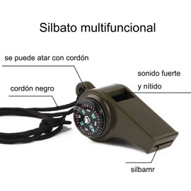 Silbato de Emergencia, 4 Piezas, Silbato de Supervivencia, Silbatos de Seguridad Multifunción, de Fútbol/Baloncesto/el Entrenador de Fútbol, Deportes, Seguridad, de Emergencia o de Protección