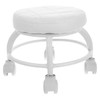 Healeved Low Rolling Stool with Wheels PU Leather Low Stool