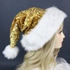 Brihasory Sequin Santa Hat, Sparkly Christmas Hats for Women or