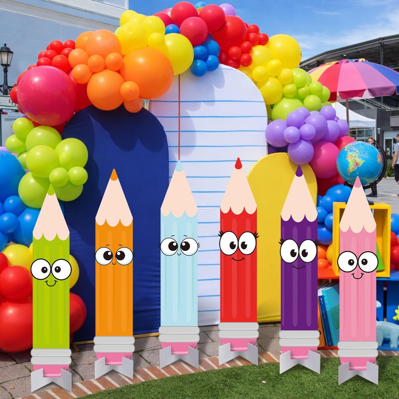 6 Pcs Giant Back to School Decorations Kindergarten Preschool Yard