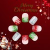 24Pcs Christmas Short Press on Nails Square Fake Nails Snowflake