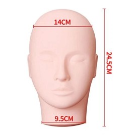 Yephets 2 Pack Pink Silicone Mannequin For Eyelash Extension Makeup Training 23Cm