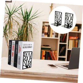MAGICLULU 1Pair Hollow Iron Bookends Heavy Duty Book Shelf Holder for Home Office Elegant Book Organizer for Magazines Papers More Stylish Design