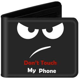 JONYEE Teen Boys Wallet with Zipper Coin Pocket for Teenager and Youth Guys, Cool Bi-Fold Leather Purses with Credit Card Cash Holder and ID Window for Men, Funny Gifts for Kids -Don't Black