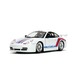 Porsh 911 GT3 (996), White w/Red & Blue Stripes - 35491-1/24 Scale Diecast Model Car