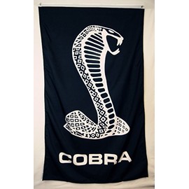Ford Shelby Cobra Vertical Flag and Banner - Polyester, Brass Grommets, Anti-UV, Digital Printing - Car Flags 3x5 ft