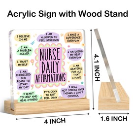 Inspirational Nurse Office Desk Decor Motivational Nurses Gifts for RN NP Nursing Students Nurse Daily Affirmations Acrylic Desk Plaque Sign