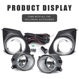 DLAA Fog Lights Compatible with Toyota Corolla/ALTIS 2011 2012 2013 Fog Lamps Assembly Replacement Clear Lens