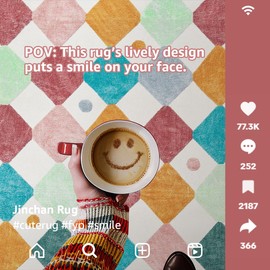 jinchan Macy Kids Rug for Classroom 8ft Radius Corner Washable Area Rug Modern Colorful Quarter Circle Rug Soft Non-Slip Carpet for Nursery Playroom Daycare Reading Nook Living Room Confetti on Cream