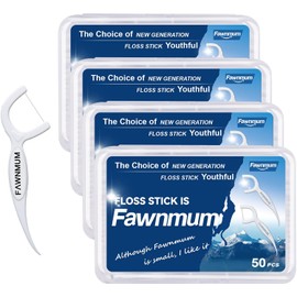 200 Count Dental Floss Picks - Thorough Teeth Cleaning, Strong and Tough Floss，Travel Boxed Floss Sticks (50 Count * 4 Boxes)
