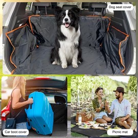 SEMINISMAR Dog Boot Protector, Boot Sill Protection Boot 180 x 105 cm, Boot Protection Mat Dog, Dog Blanket, Car Boot Cover, Dog Blanket for Car Rear Seat, Waterproof and Scratch-Resistant, Black