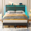 Rolanstar Bed Frame Full Size with USB Charging Station, LED