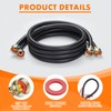 6FT Washing Machine Hoses Black Rubber Hot and Cold Water